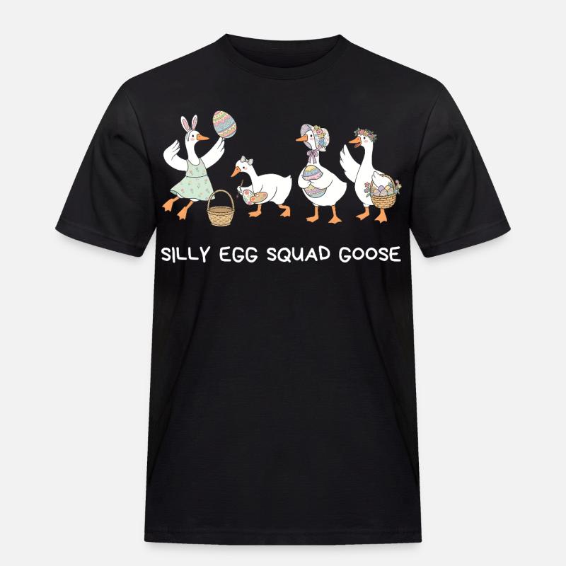 Silly Egg Squad Goose Easter - Men's Workwear T-Shirt - black