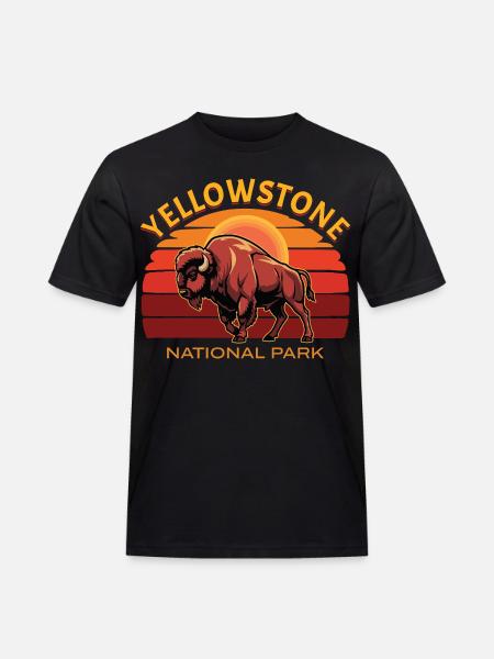 Yellowstone National Park Buffalo Bison - Men's Workwear T-Shirt - black