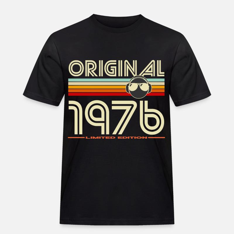 Originale Retro-Kopfhörer von 1976 - Männer Workwear T-Shirt - Schwarz