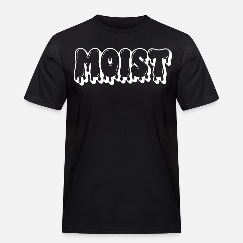 Feuchter tropfender Text - Männer Workwear T-Shirt - Schwarz
