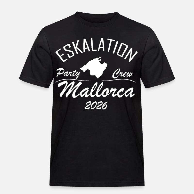 Eskalation Mallorca - Männer Workwear T-Shirt - Schwarz