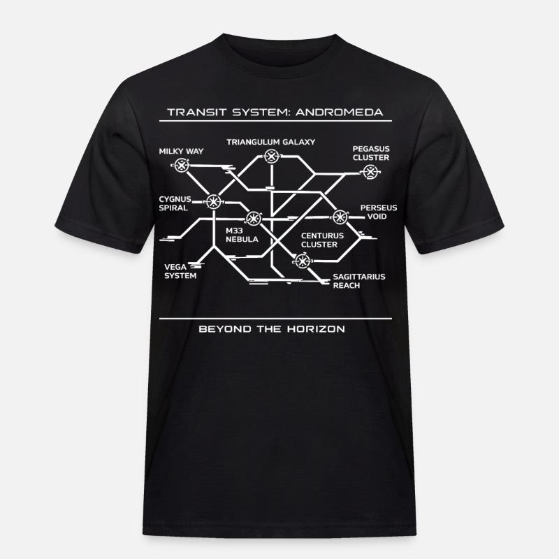 Andromeda Galactic Transit Network - Men's Workwear T-Shirt - black