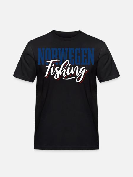Norway Fishing - Angler Gift - Men's Workwear T-Shirt - black
