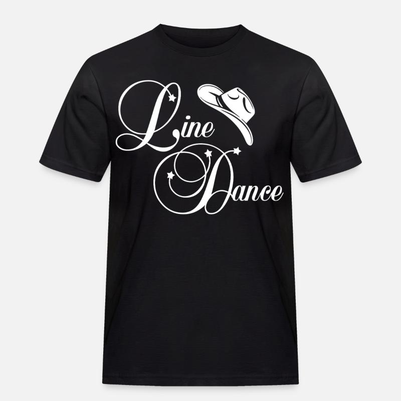 Line Dance Cowboy - Männer Workwear T-Shirt - Schwarz
