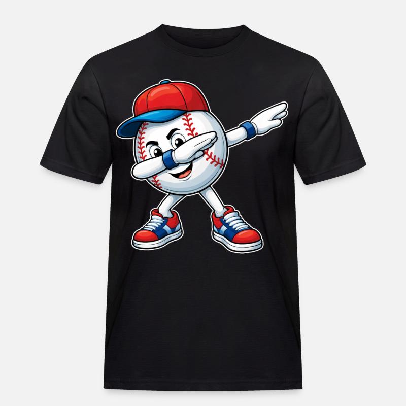 Dabbing Baseball - Männer Workwear T-Shirt - Schwarz