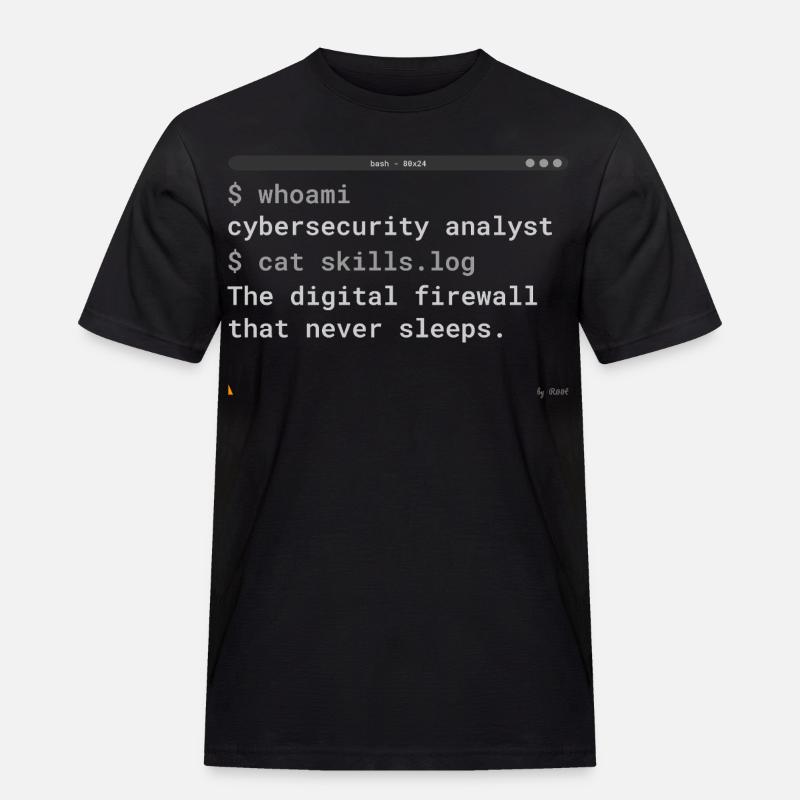 Cybersecurity Analyst Terminal - IT Gift - Männer Workwear T-Shirt - Schwarz