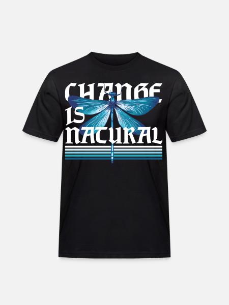 Libelle Libellen Change Is Natural - Männer Workwear T-Shirt - Schwarz
