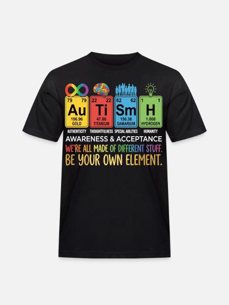 Autism Awareness Chemistry Neurodiversity - Men's Workwear T-Shirt - black