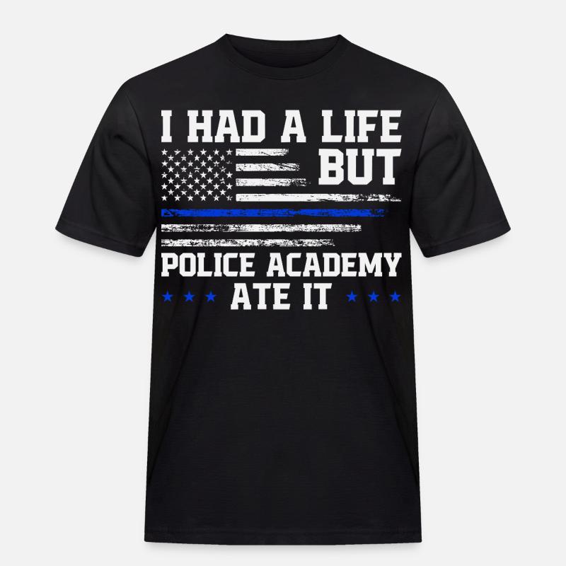 Polizeischule Überlebende Abschluss Polizeiakademie - Männer Workwear T-Shirt - Schwarz
