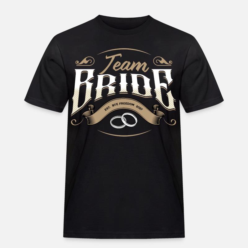 Team Bride 2027 - Männer Workwear T-Shirt - Schwarz