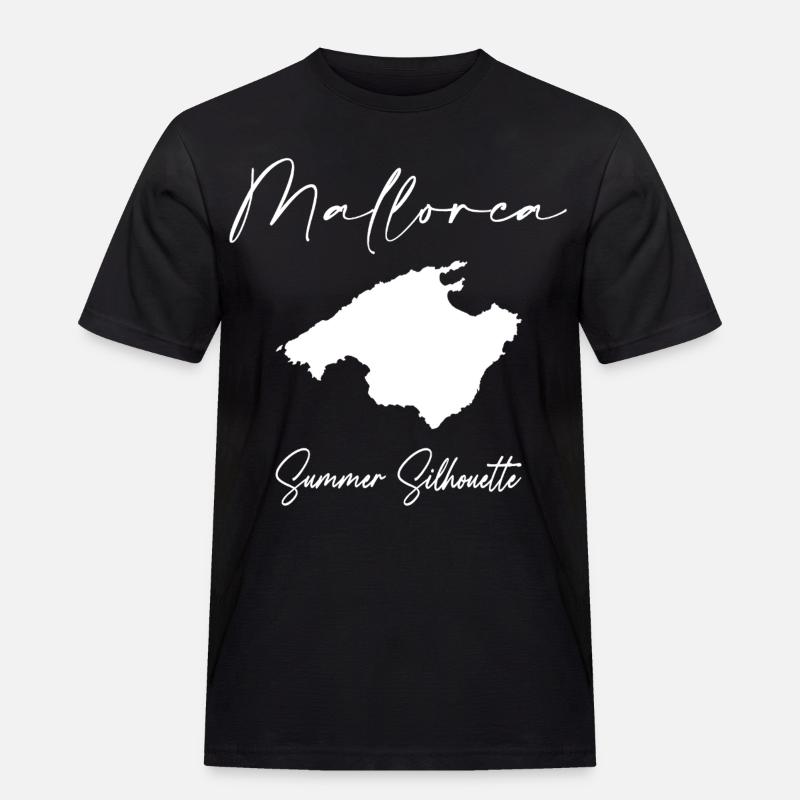 Mallorca - Männer Workwear T-Shirt - Schwarz