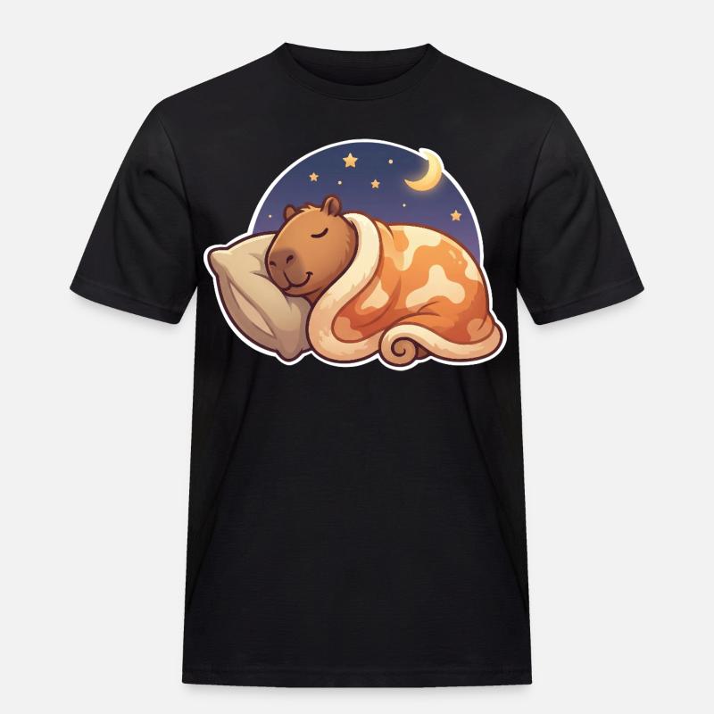 Capybara Sleeping - T-shirt Workwear homme - noir