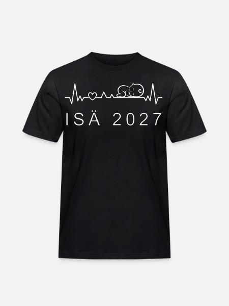 dad 2027 heartbeat pregnancy Finnish - Men's Workwear T-Shirt - black