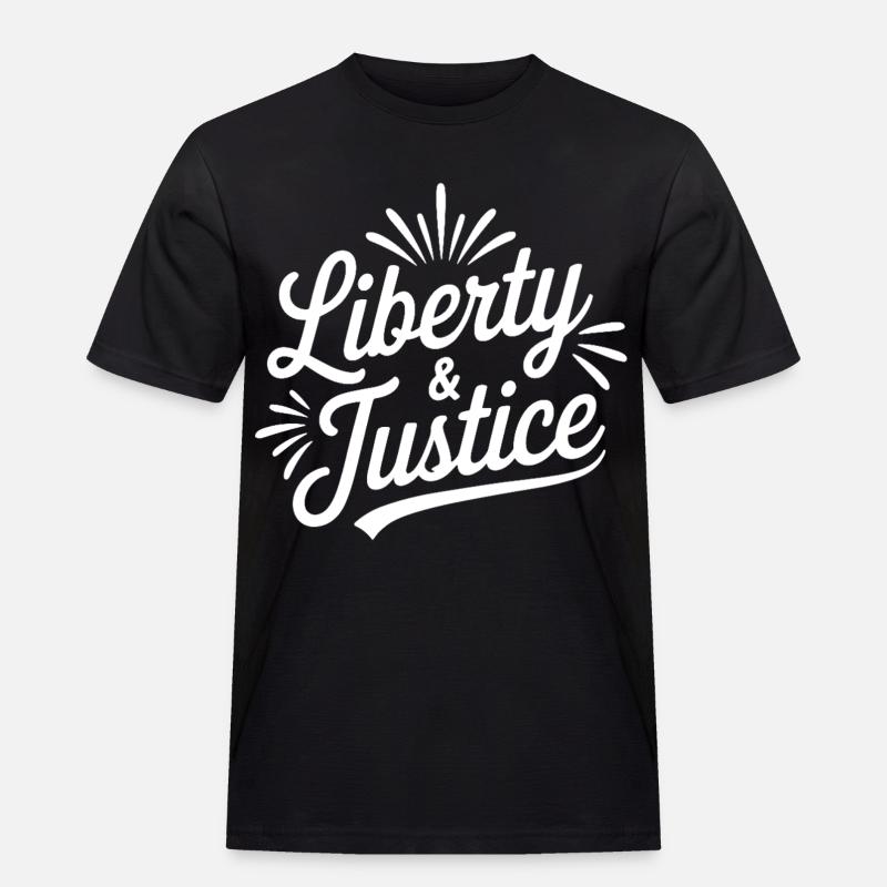 Freedom & Justice Script - Men's Workwear T-Shirt - black