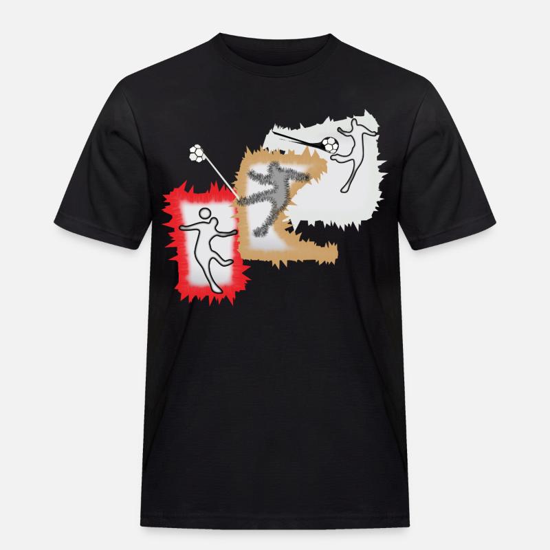 Dynamischer Ballspieler - Männer Workwear T-Shirt - Schwarz