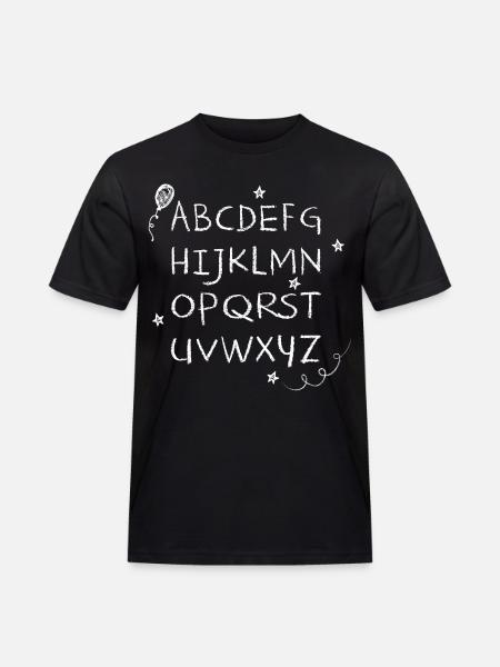 ABC chalk writing white stars & balloon - Men's Workwear T-Shirt - black