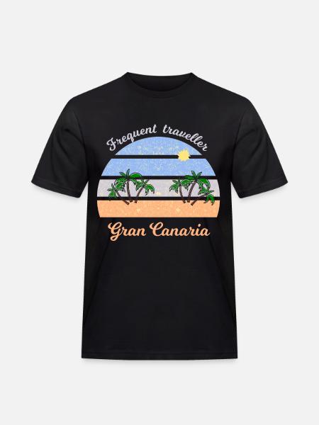 Gran Canaria Palmenstrand Retro - Männer Workwear T-Shirt - Schwarz