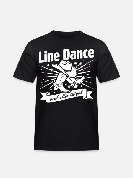 Line Dance Cowboy Boots - Männer Workwear T-Shirt - Schwarz