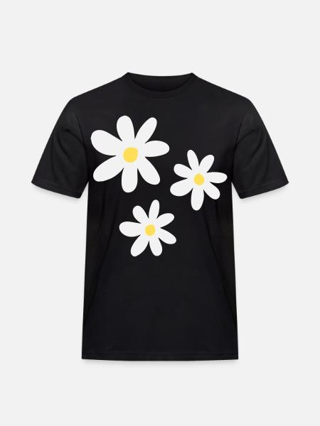 White flowers in timeless elegance - Men's Workwear T-Shirt - black