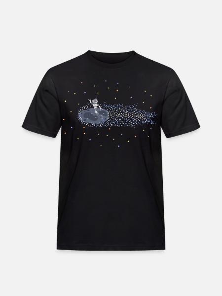 Roboter auf Meteoroid - Männer Workwear T-Shirt - Schwarz