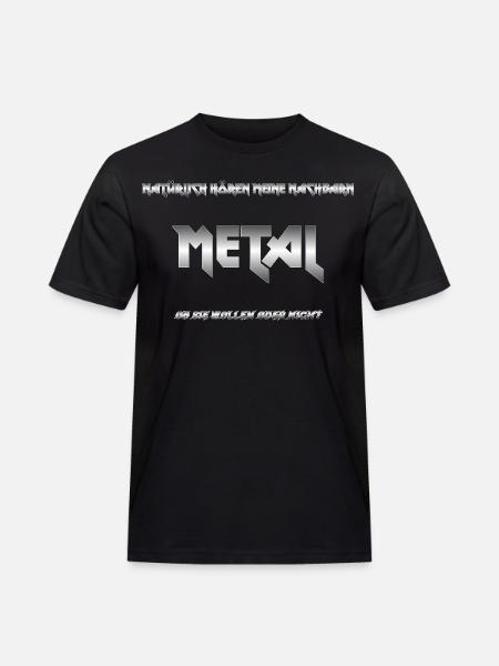 Lustiger METAL Schriftzug Gradient Silber - Männer Workwear T-Shirt - Schwarz