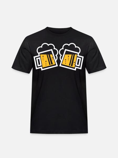 2 Bayrische Bierkrüge Prosten (Bier / NEG 2C) - Männer Workwear T-Shirt - Schwarz