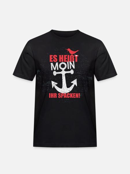 es_heisst_moin-_spacken - Männer Workwear T-Shirt - Schwarz