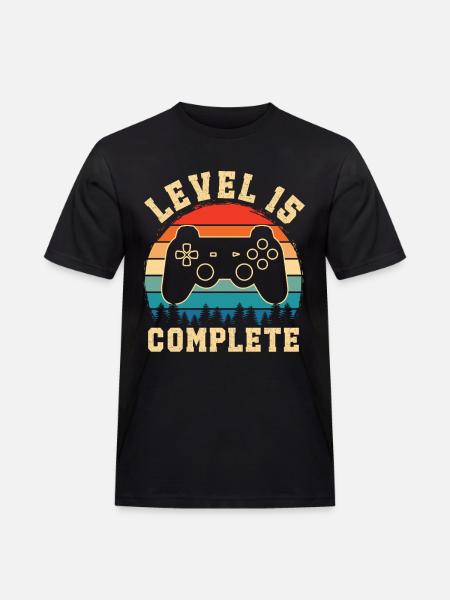 Level 15 complete – 15th anniversary gift - Men's Workwear T-Shirt - black