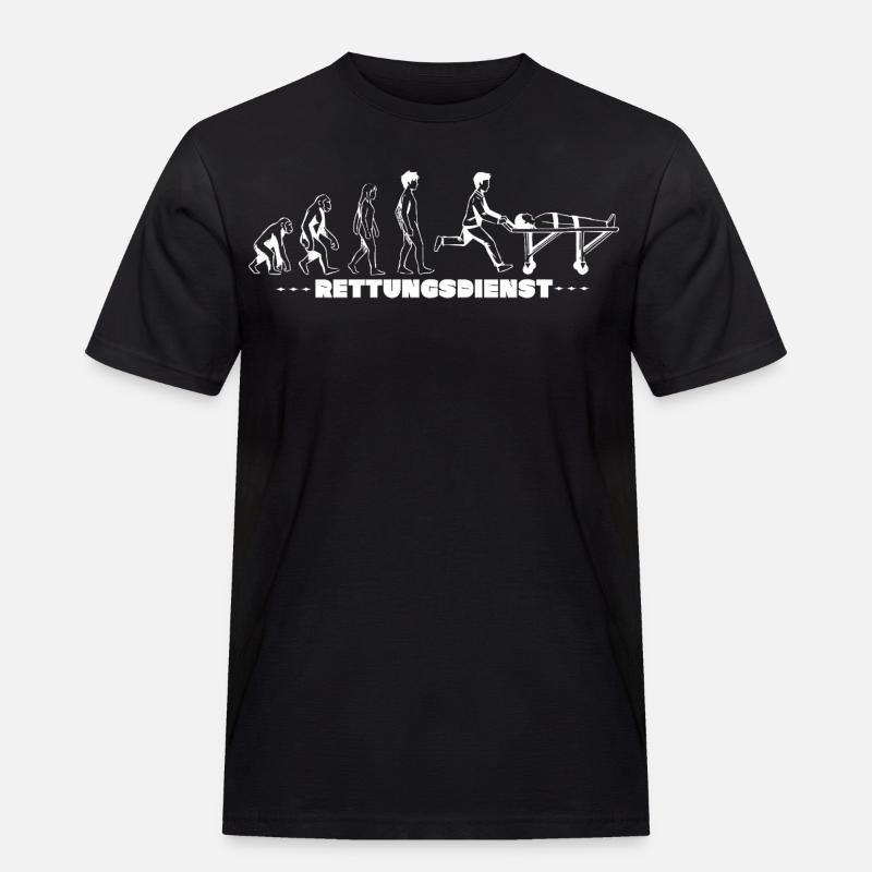 Rettungsdienst Evolution - Männer Workwear T-Shirt - Schwarz