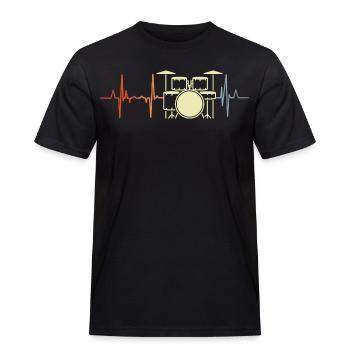 Ich liebe Rock Musik Herzklopfen - Männer Workwear T-Shirt - Schwarz - Vorne - AI Model Male 178 light (178cm)