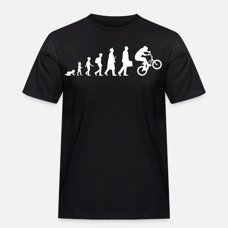 Evolution of BMX - Männer Workwear T-Shirt - Schwarz