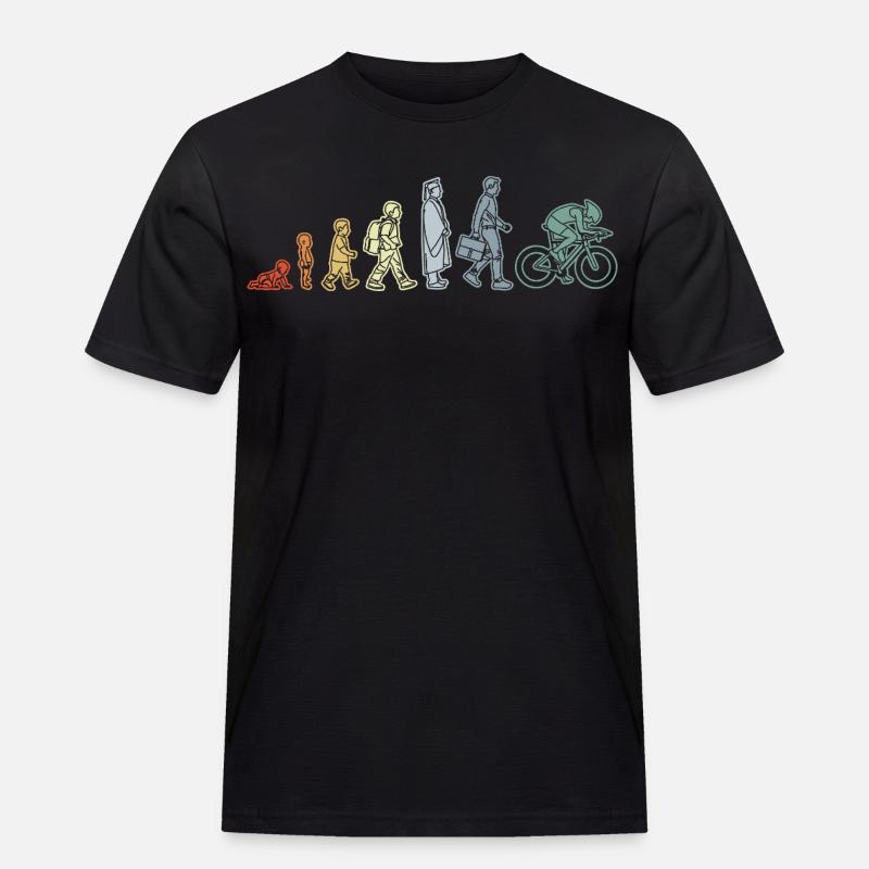 Radfahrer Evolution - Männer Workwear T-Shirt - Schwarz