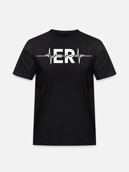 ER Heartbeat Logo - Men's Workwear T-Shirt - black