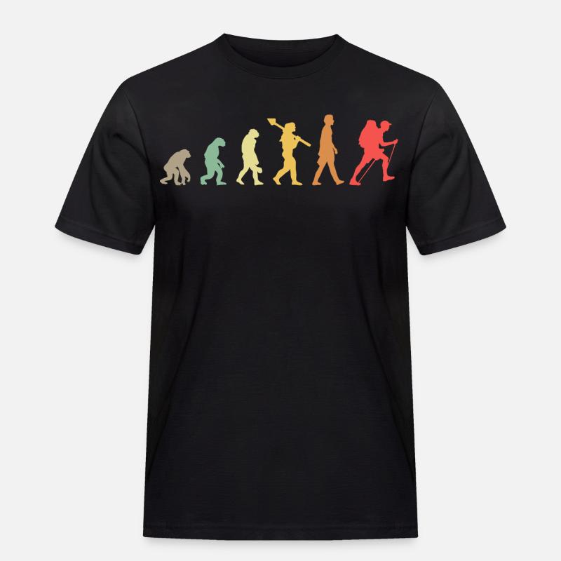 Evolution Hiking Wander - Männer Workwear T-Shirt - Schwarz