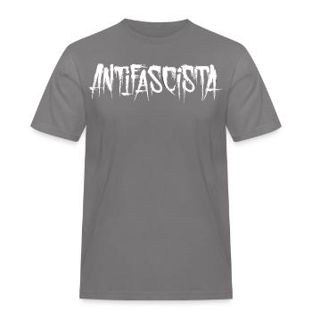 Antifascista Lettering Graffiti Antifascism - Men's Workwear T-Shirt - grey - Front - AI Model Male 185 dark (185cm)