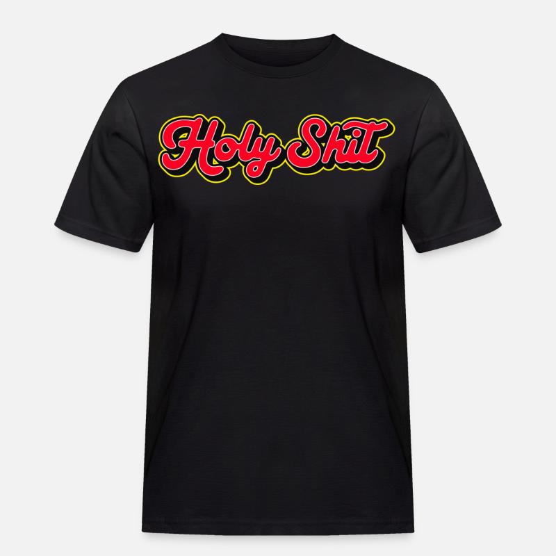 Heilige Scheiße, 3D Red Script - Männer Workwear T-Shirt - Schwarz