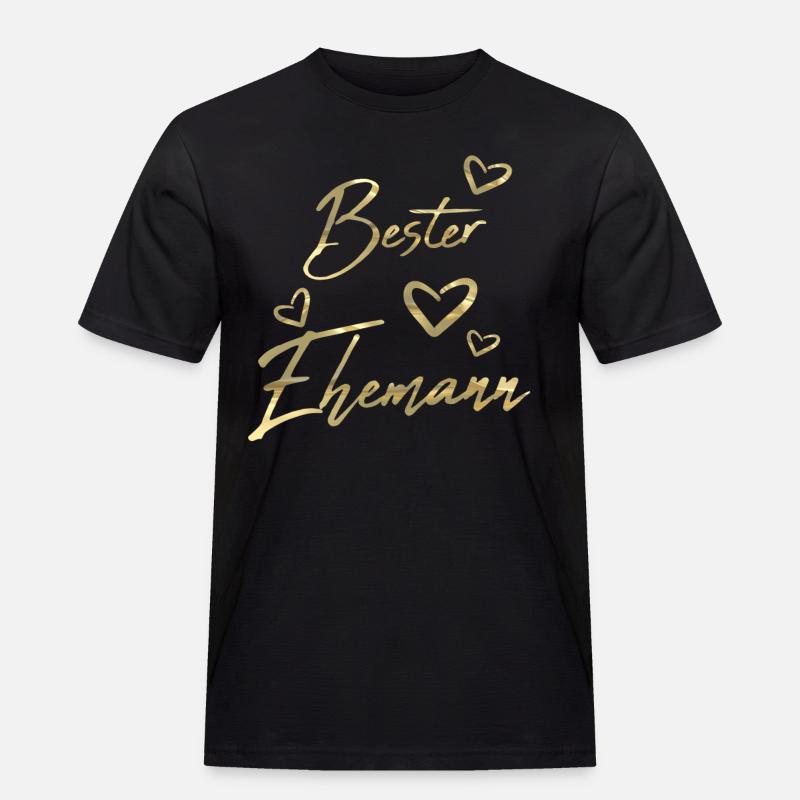 Bester Ehemann Gold - Männer Workwear T-Shirt - Schwarz