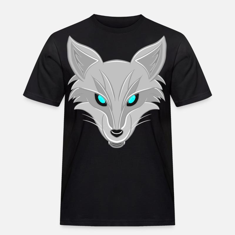Silberfuchs - Elegantes Tierliebhaber Design - Männer Workwear T-Shirt - Schwarz