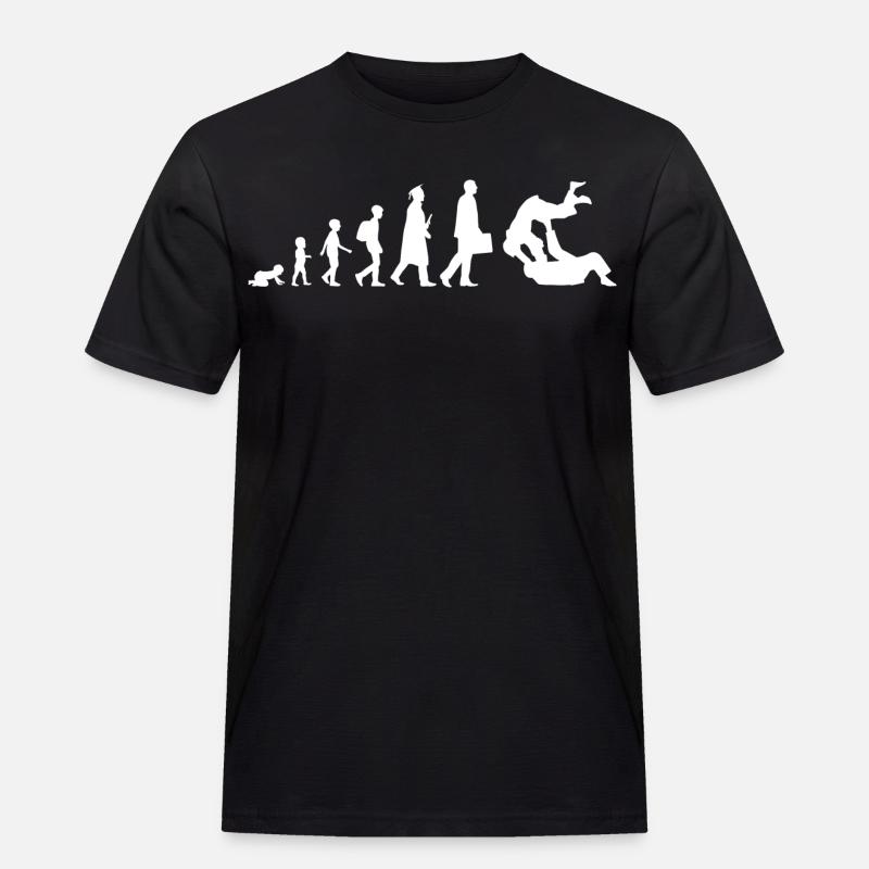 Evolution of Judo - Männer Workwear T-Shirt - Schwarz