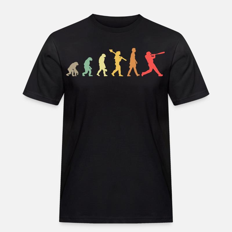 Baseball Evolution - Männer Workwear T-Shirt - Schwarz