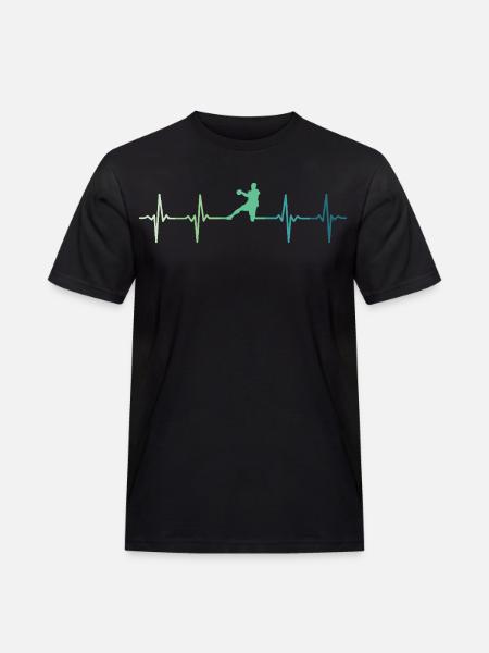 Handball, Herzschlag, Handball - Männer Workwear T-Shirt - Schwarz