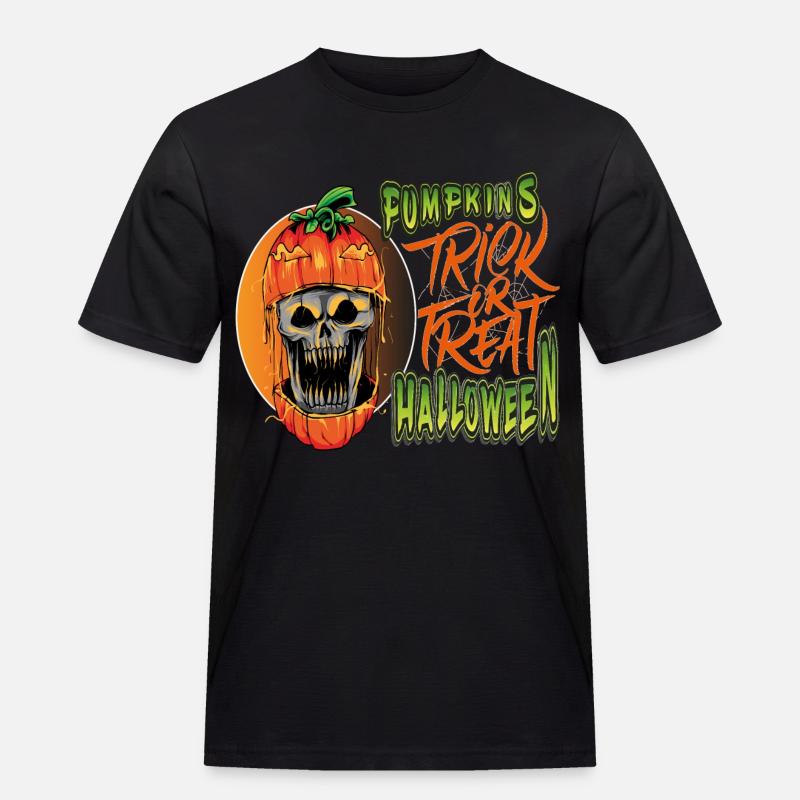 Kürbisse Halloween Süßes oder Saures - Männer Workwear T-Shirt - Schwarz