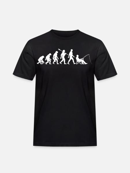 Evolution - Angler, Fishing Gift - Men's Workwear T-Shirt - black