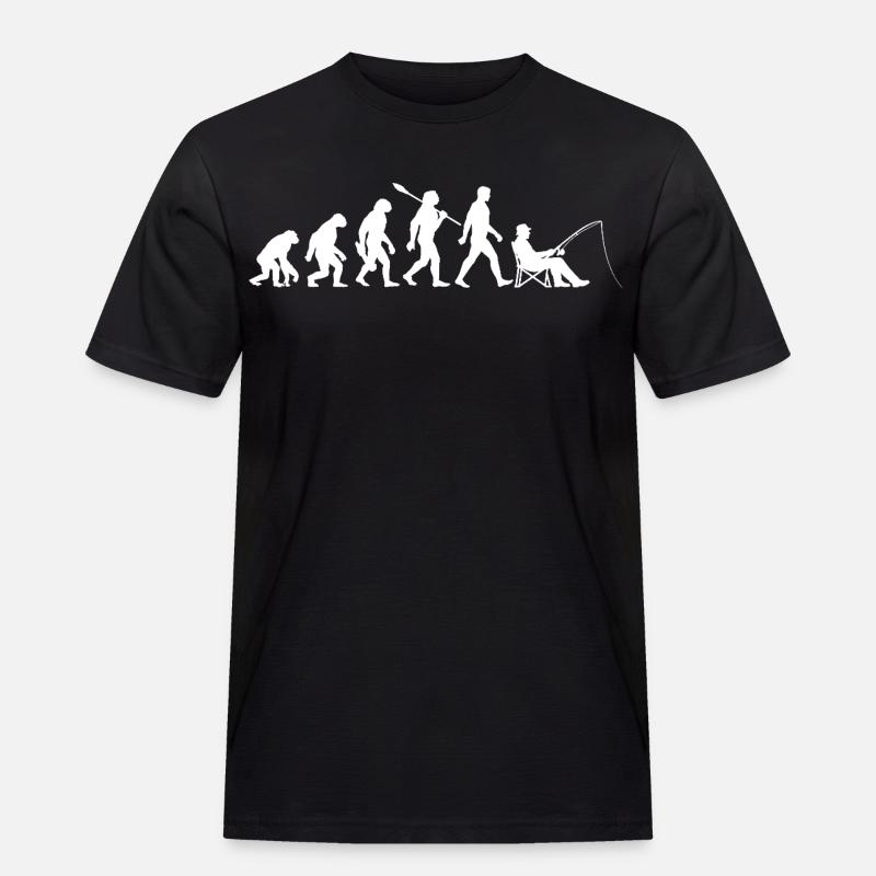 Evolution - Pêcheur, Cadeau de pêche - T-shirt Workwear homme - noir