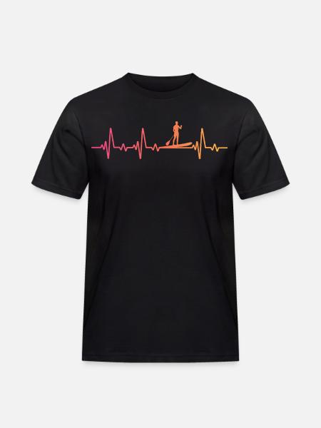 Sunset Heartbeat Stand-up-Paddle - Männer Workwear T-Shirt - Schwarz