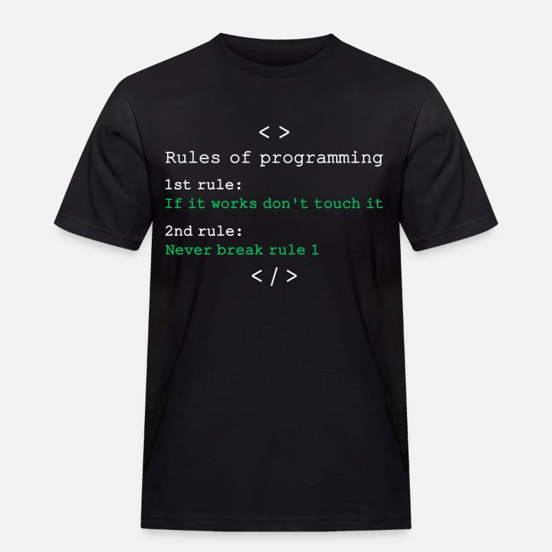Regeln der Programmierung - Männer Workwear T-Shirt - Schwarz