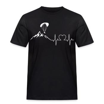 Paragleiter Herzschlag Gleitschirmflieger Berge - Männer Workwear T-Shirt - Schwarz - Vorne - AI Model Male 178 light (178cm)