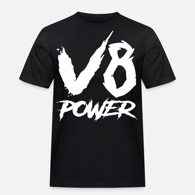 V8-Leistung - Männer Workwear T-Shirt - Schwarz