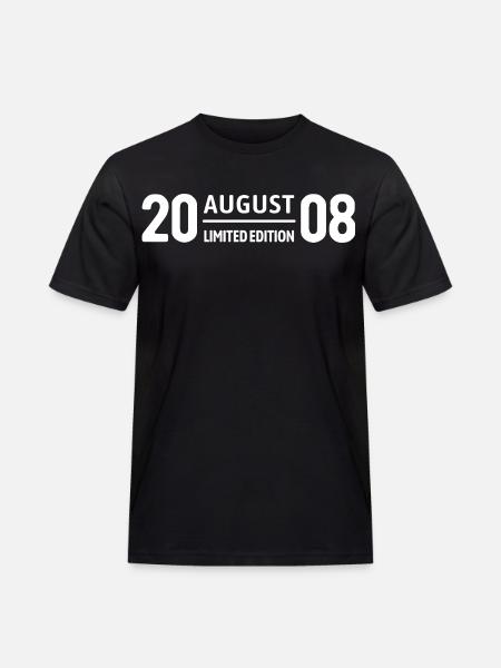 Limited Edition August 2008 Birthday Gift - Men's Workwear T-Shirt - black