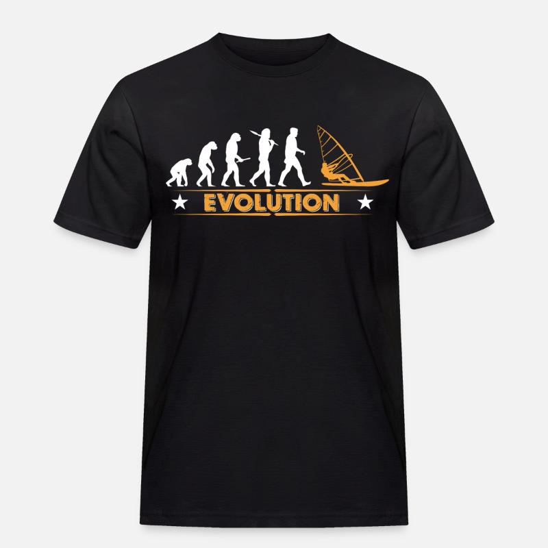 Windsurfing evolution - orange/white - Men's Workwear T-Shirt - black